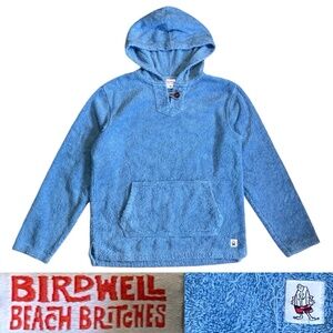 Birdwell Beach Britches Baja Terry Cloth Hoodie, Powder Blue, Sz Large